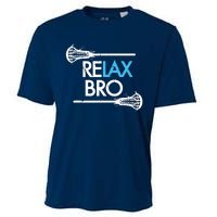 RELAX BRO Funny Lacrosse Player Lax Lover Joke Cooling Performance Crew T-Shirt