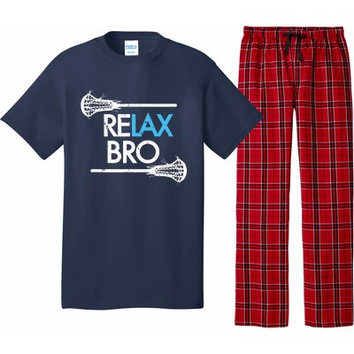 RELAX BRO Funny Lacrosse Player Lax Lover Joke Pajama Set