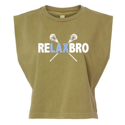 RELAX BRO Funny Lacrosse Player Lax Lover Joke Garment-Dyed Women's Muscle Tee