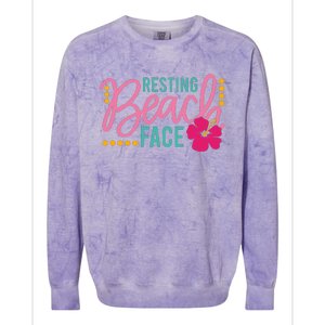 Resting Beach Face Funny Summer Colorblast Crewneck Sweatshirt