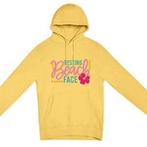 Resting Beach Face Funny Summer Premium Pullover Hoodie