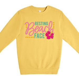 Resting Beach Face Funny Summer Premium Crewneck Sweatshirt