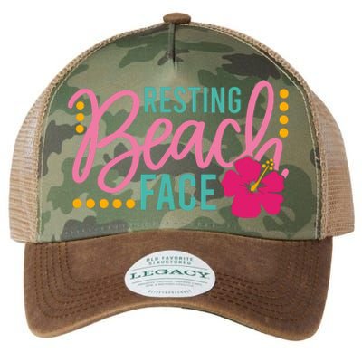 Resting Beach Face Funny Summer Legacy Tie Dye Trucker Hat