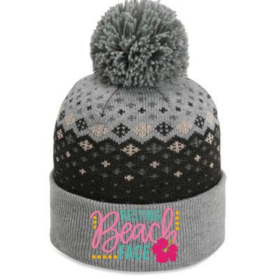 Resting Beach Face Funny Summer The Baniff Cuffed Pom Beanie