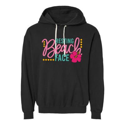 Resting Beach Face Funny Summer Garment-Dyed Fleece Hoodie