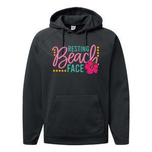 Resting Beach Face Funny Summer Performance Fleece Hoodie