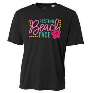 Resting Beach Face Funny Summer Cooling Performance Crew T-Shirt