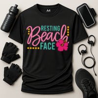 Resting Beach Face Funny Summer Performance Shirt