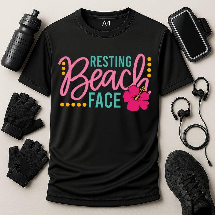 Resting Beach Face Funny Summer Performance Shirt