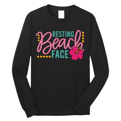 Resting Beach Face Funny Summer Long Sleeve Shirt