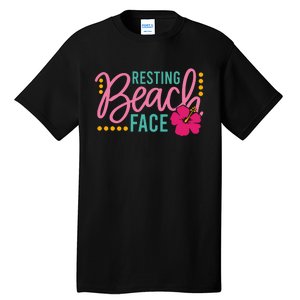 Resting Beach Face Funny Summer Tall T-Shirt