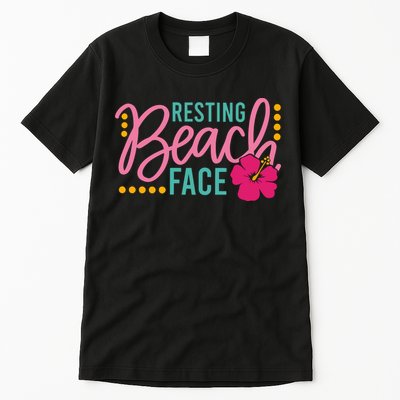 Resting Beach Face Funny Summer Tall T-Shirt