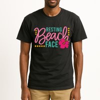 Resting Beach Face Funny Summer Tall T-Shirt