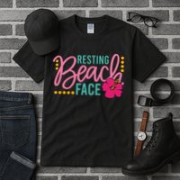 Resting Beach Face Funny Summer Tall T-Shirt