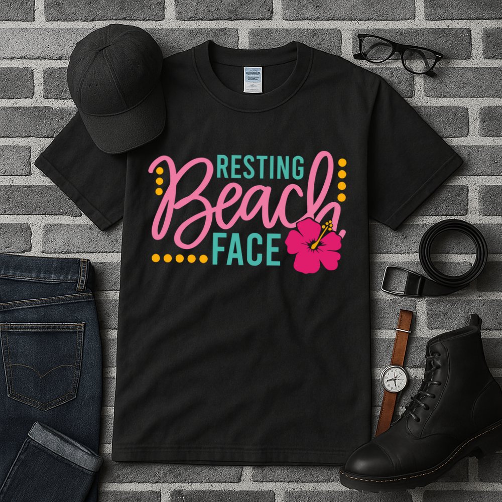 Resting Beach Face Funny Summer Tall T-Shirt