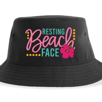 Resting Beach Face Funny Summer Sustainable Bucket Hat