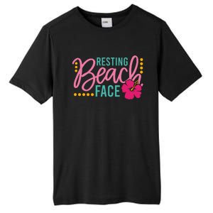 Resting Beach Face Funny Summer Tall Fusion ChromaSoft Performance T-Shirt