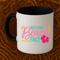 Resting Beach Face Funny Summer Mug