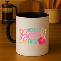 Resting Beach Face Funny Summer Mug
