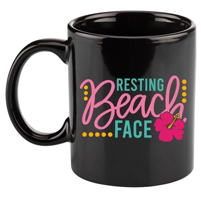 Resting Beach Face Funny Summer 11oz C Handle Ceramic Mug