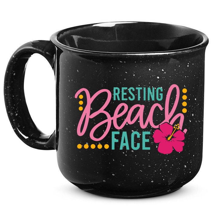 Resting Beach Face Funny Summer 15oz Campfire Ceramic Mug