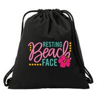 Resting Beach Face Funny Summer Drawstring Bag