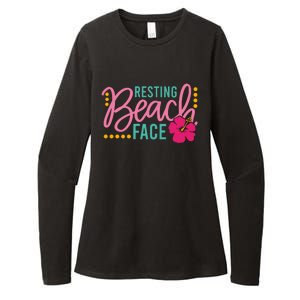 Resting Beach Face Funny Summer Womens CVC Long Sleeve Shirt