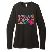 Resting Beach Face Funny Summer Womens CVC Long Sleeve Shirt