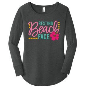 Resting Beach Face Funny Summer Women's Perfect Tri Tunic Long Sleeve Shirt