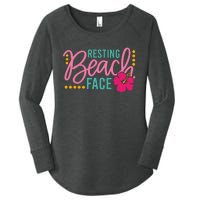 Resting Beach Face Funny Summer Women's Perfect Tri Tunic Long Sleeve Shirt