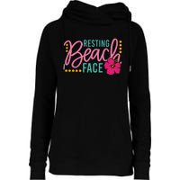 Resting Beach Face Funny Summer Womens Funnel Neck Pullover Hood