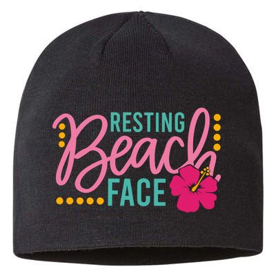 Resting Beach Face Funny Summer Sustainable Beanie