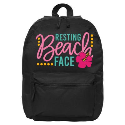 Resting Beach Face Funny Summer 16 in Basic Backpack