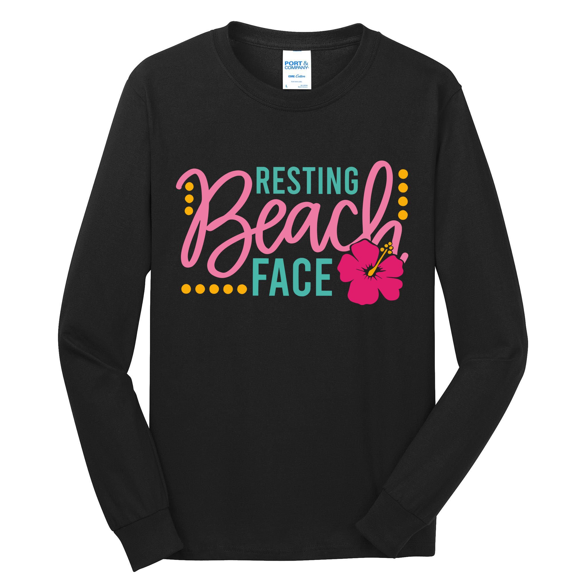 Resting Beach Face Funny Summer Tall Long Sleeve T-Shirt