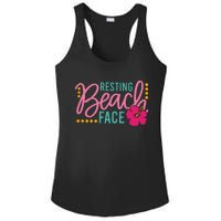 Resting Beach Face Funny Summer Ladies PosiCharge Competitor Racerback Tank