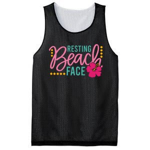 Resting Beach Face Funny Summer Mesh Reversible Basketball Jersey Tank