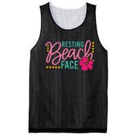 Resting Beach Face Funny Summer Mesh Reversible Basketball Jersey Tank