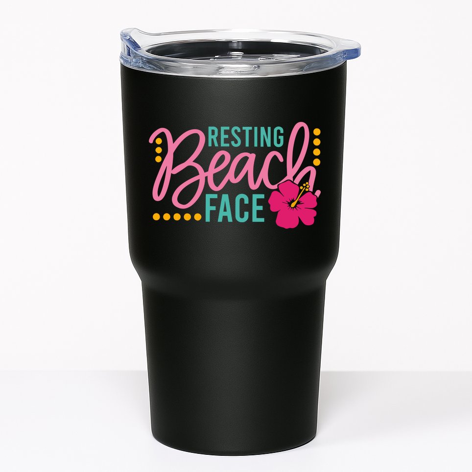 Resting Beach Face Funny Summer Tumbler