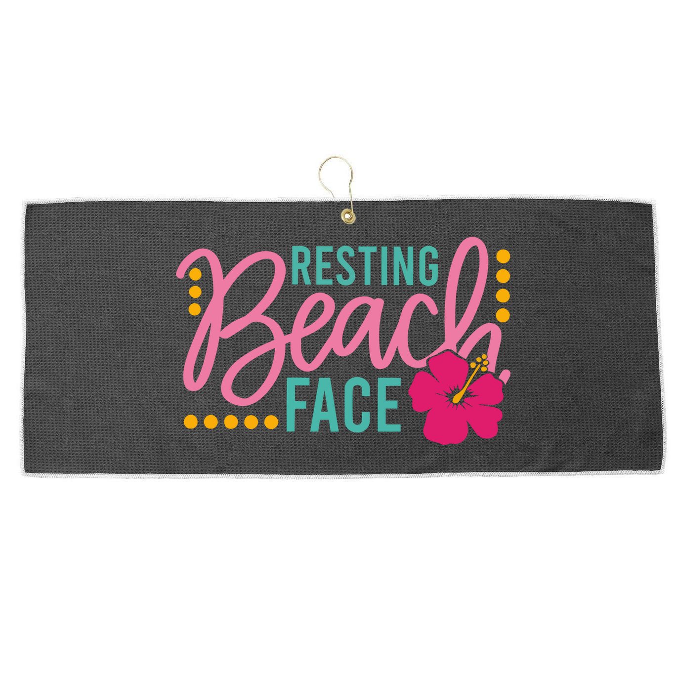 Resting Beach Face Funny Summer Large Microfiber Waffle Golf Towel