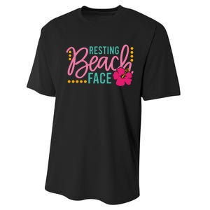 Resting Beach Face Funny Summer Performance Sprint T-Shirt