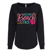 Resting Beach Face Funny Summer Womens California Wash Sweatshirt