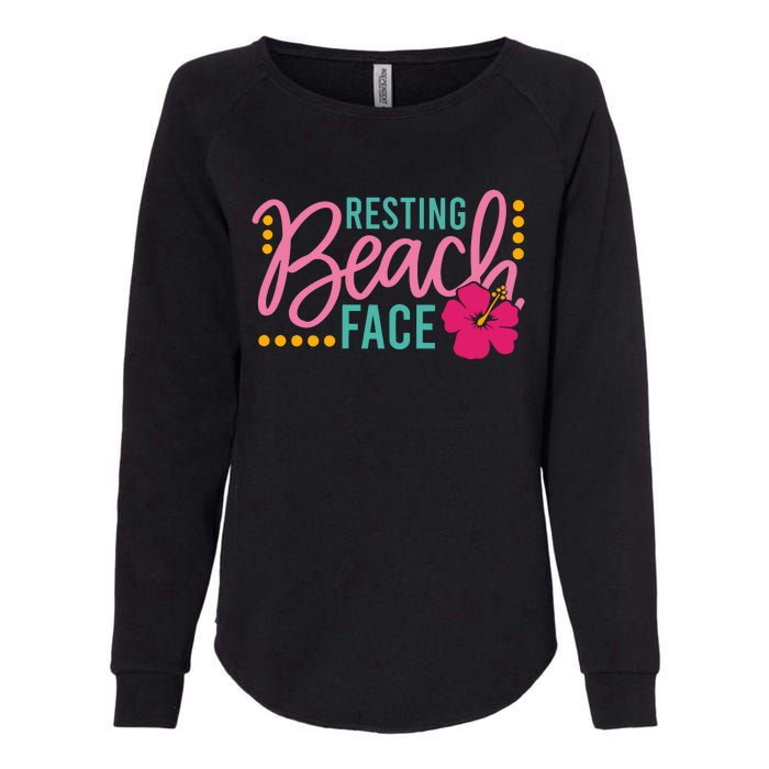 Resting Beach Face Funny Summer Womens California Wash Sweatshirt