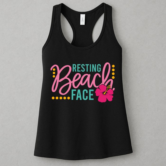 Resting Beach Face Funny Summer Womens Tank Top