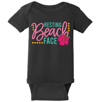 Resting Beach Face Funny Summer Baby Bodysuit