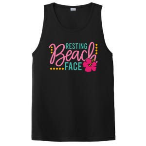 Resting Beach Face Funny Summer PosiCharge Competitor Tank