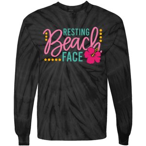 Resting Beach Face Funny Summer Tie-Dye Long Sleeve Shirt