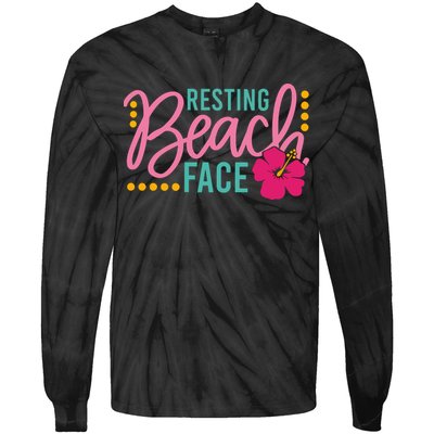 Resting Beach Face Funny Summer Tie-Dye Long Sleeve Shirt