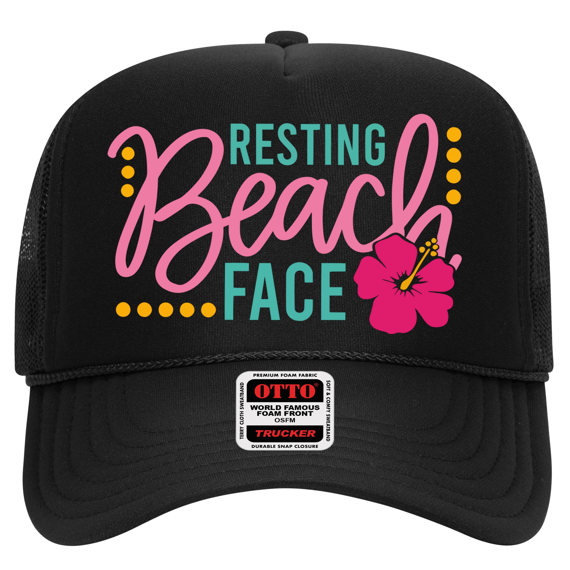 Resting Beach Face Funny Summer Hat