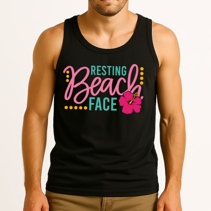 Resting Beach Face Funny Summer Tank Top