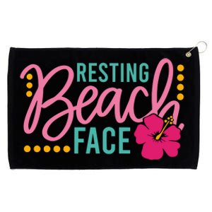 Resting Beach Face Funny Summer Grommeted Golf Towel